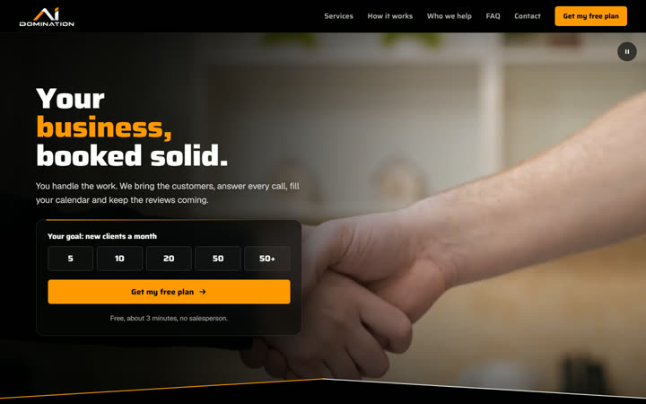 Home page of the AI Domination preview