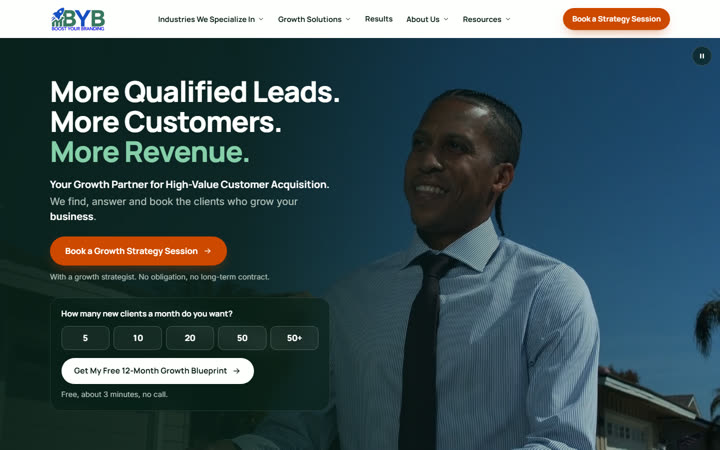 Home page of the Boost Your Branding preview