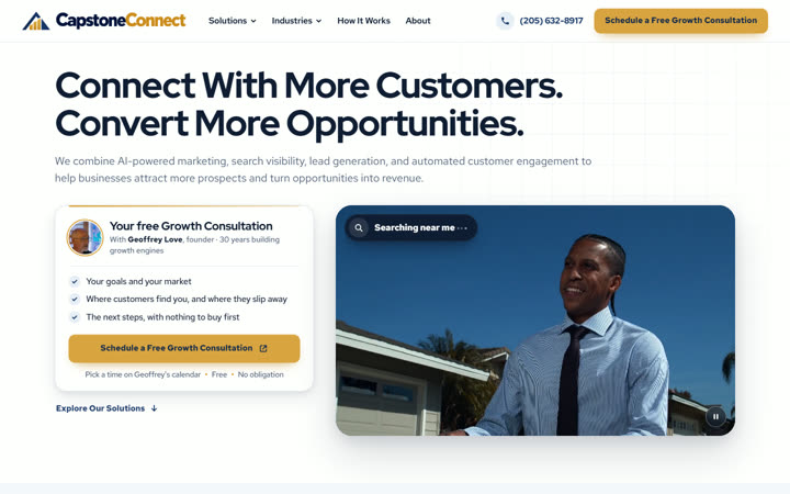 Home page of the CapstoneConnect preview
