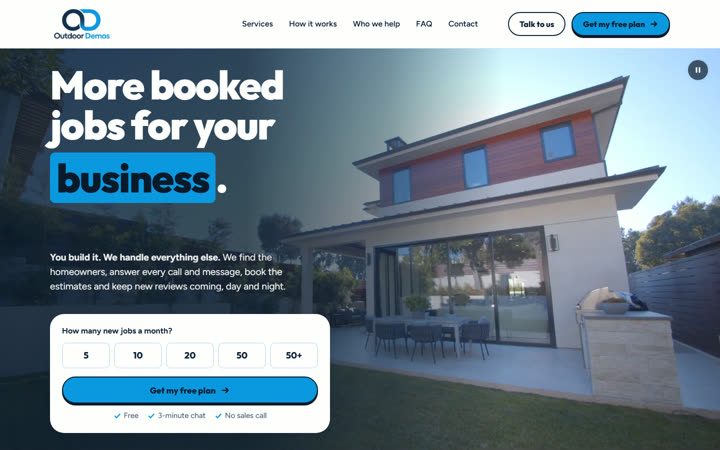 Home page of the Outdoor Demos preview