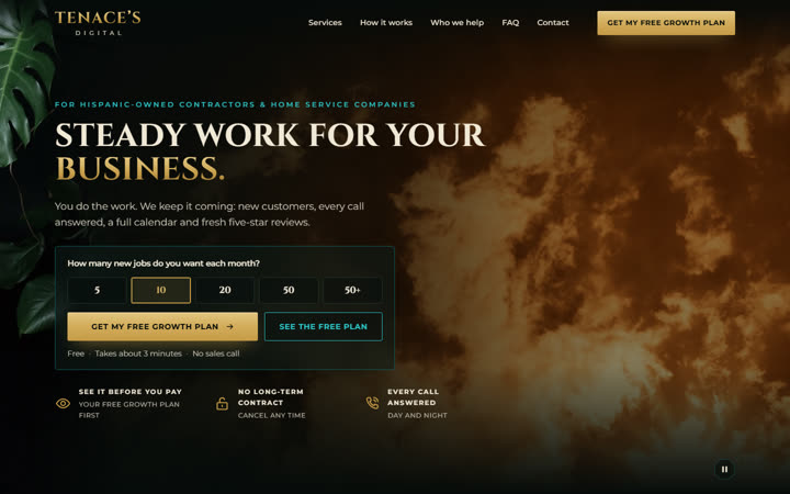 Home page of the Tenace's Digital preview